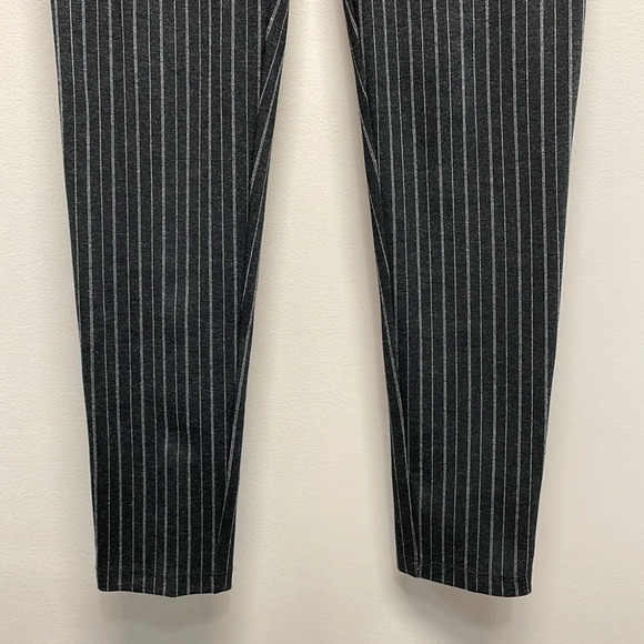 LOFT Pull On Black Striped Skinny Ankle Pants M - Picture 3 of 14